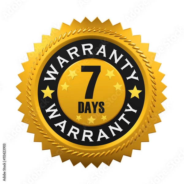 Obraz Znak gwarancji 7 dni. Renderowanie 3D