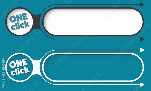 Obraz Two abstract buttons with arrows and the words one click