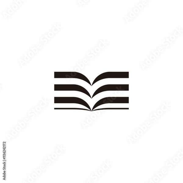 Fototapeta Book, letter E geometric symbol simple logo vector