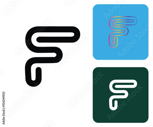 Obraz Initial F Logo, F Logo, F Monogram,  Letter F Logo, Creative Icon, Modern, Vector