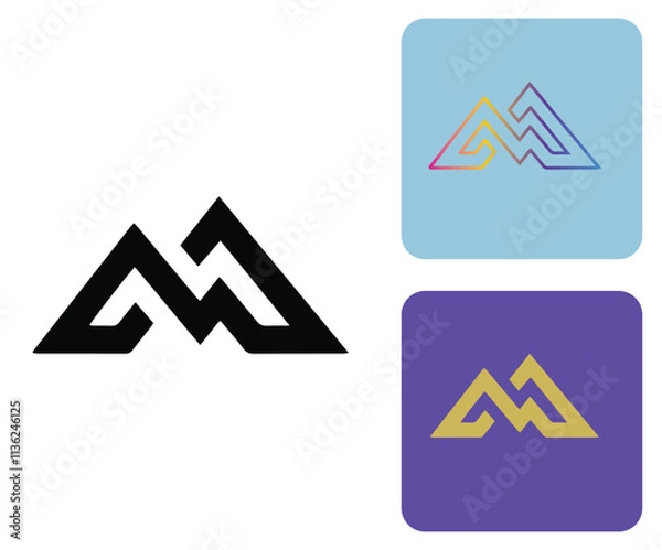 Obraz Initial M Logo, M Logo, M Monogram,  Letter M Logo, Creative Icon, Modern, Vector