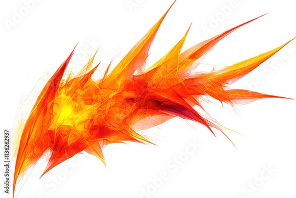 Fototapeta A vibrant, fiery design with sharp, jagged edges and a dynamic blend of orange and yellow hues.