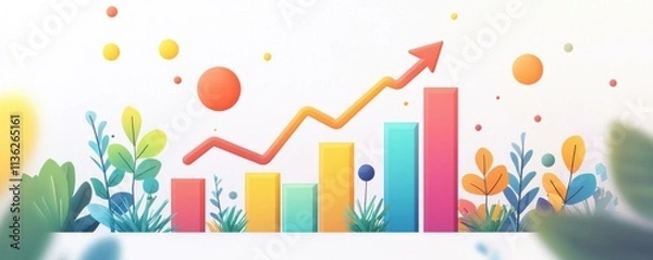 Fototapeta Market-driven profit strategies infographic on growth visualization