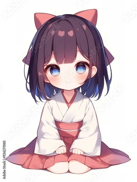 Fototapeta アニメ調の美少女の切り抜き用素材