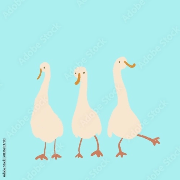 Obraz duck and ducklings