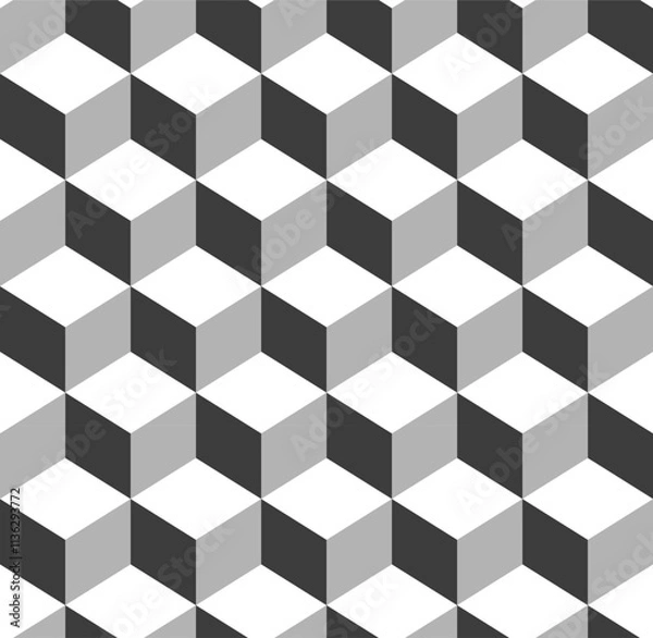 Fototapeta 3D Isometric Geometric Patterns – Futuristic Vector Graphics (2)