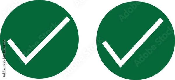 Fototapeta Check sign vector logo. Check symbol in green color illustration. Accept okay symbols for approval or checklist design