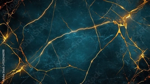 Obraz Dark Modern Texture with Luminous Teal Accents