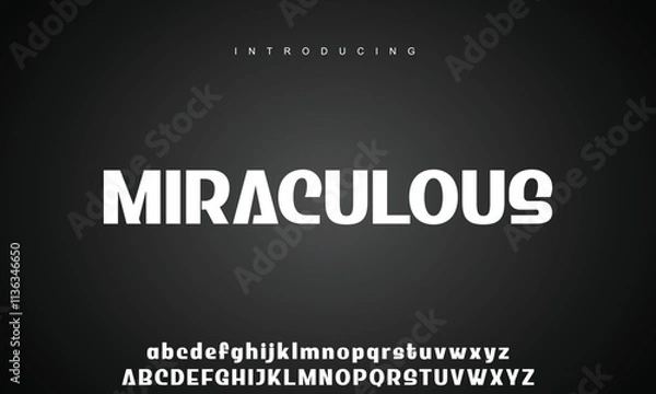 Fototapeta Creative font. Modern abstract digital tech font. Logo creative font, type, technology, movie, digital, music, movie. Fonts and illustration in vector format.