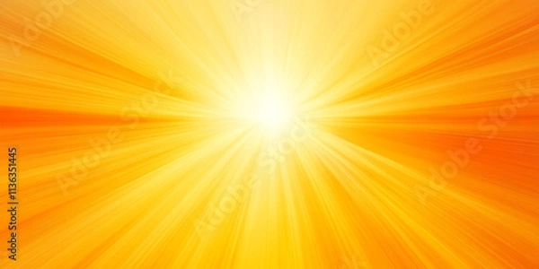 Fototapeta Bright yellow and orange gradient with soft, glowing rays, evoking the warmth of a sunset
