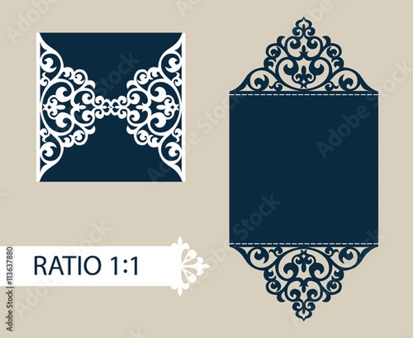 Obraz Template greeting card with openwork pattern