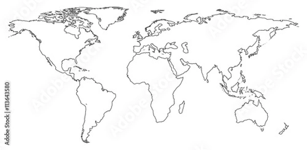 Obraz Vector world map 