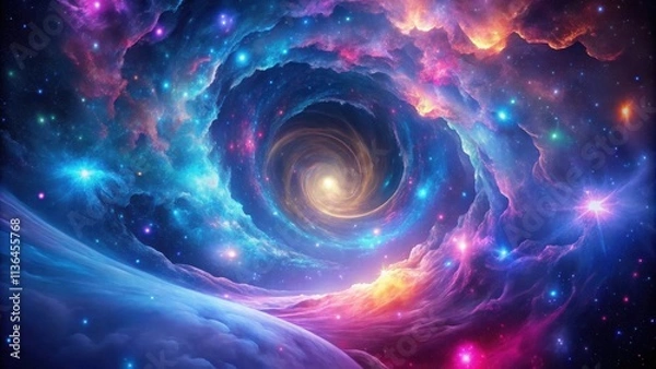 Fototapeta Cosmic Nebula Swirl A Vibrant Journey Through Interstellar Clouds and Celestial Wonders
