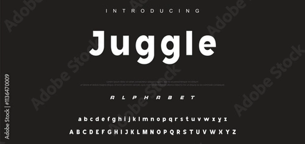 Fototapeta Creative font. Modern abstract digital tech font. Logo creative font, type, technology, movie, digital, music, movie. Fonts and illustration in vector format.