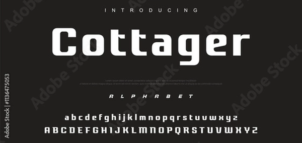 Fototapeta Creative font. Modern abstract digital tech font. Logo creative font, type, technology, movie, digital, music, movie. Fonts and illustration in vector format.