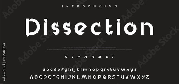 Fototapeta Modern Bold Font. Sans Serif Font. Regular Uppercase Lowercase Typography urban style alphabet fonts for fashion, sport, technology, digital, movie, logo design, vector illustration