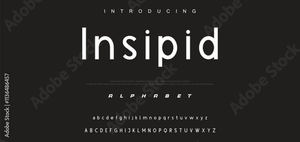 Fototapeta Modern Bold Font. Sans Serif Font. Regular Uppercase Lowercase Typography urban style alphabet fonts for fashion, sport, technology, digital, movie, logo design, vector illustration