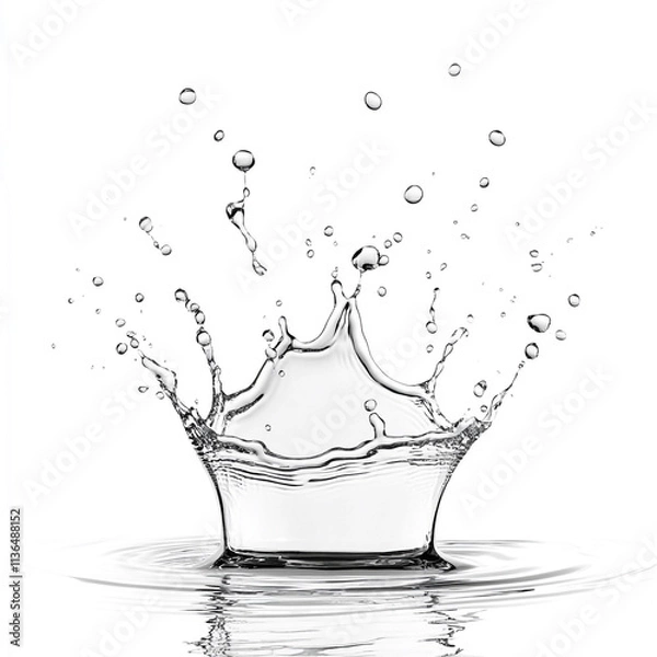 Obraz Simple Liquid Splash Isolated on a White Background