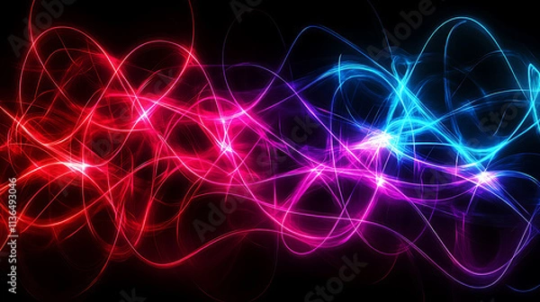 Fototapeta abstract background with glowing waves