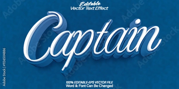Obraz Captain Vector Text Effect Editable Alphabet Sea Sailor Ocean Marine Ship Nautical
