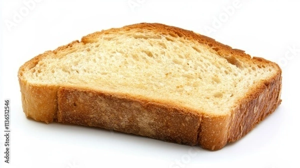 Fototapeta Toasted Bread Slice on White Background