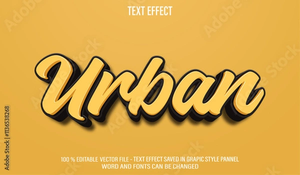Fototapeta Urban 3d editable text effect style