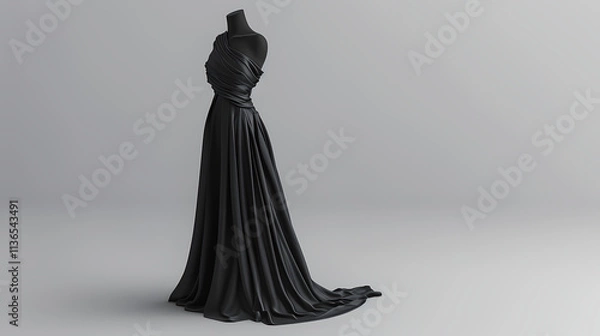 Fototapeta Elegant Black Gown on Mannequin 
