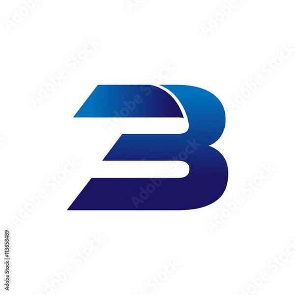Obraz Simple Numbers Logo Vector Blue 3