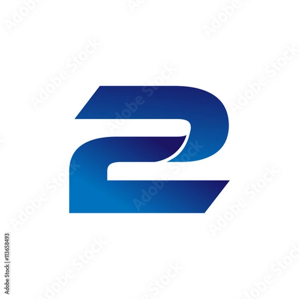 Obraz Simple Numbers Logo Vector Blue 2