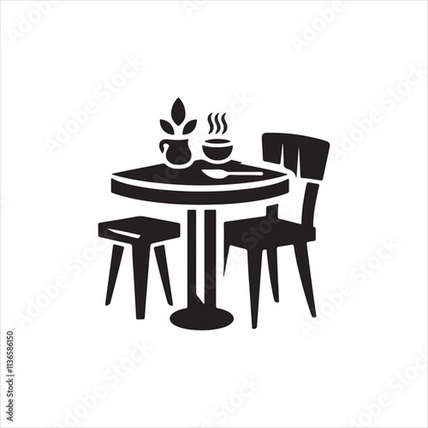 Fototapeta table with chairs and table