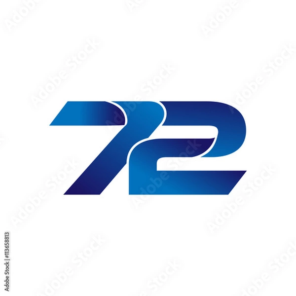 Fototapeta Simple Numbers Logo Vector Blue 100