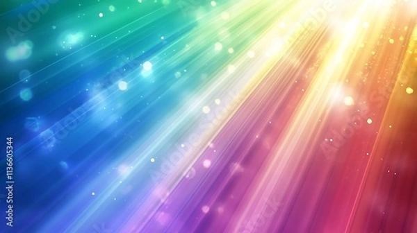 Fototapeta Abstract rainbow light patterns creating a dynamic composition