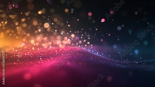 Fototapeta Vibrant rainbow gradient with scattered sparkling particles