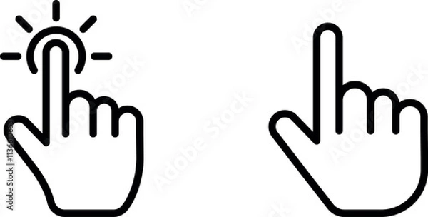 Fototapeta "Interactive Hand Cursor Click Icon for User Engagement"