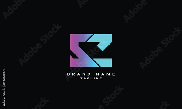 Fototapeta CS, SC, Abstract initial monogram letter alphabet logo design
