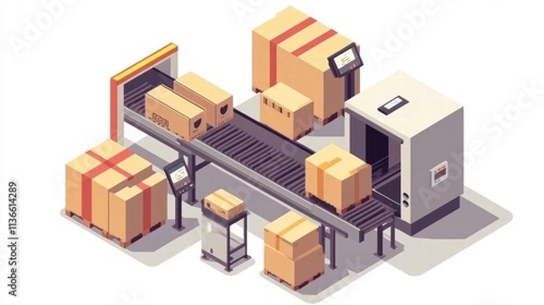 Fototapeta automated packaging system and conveyor belt