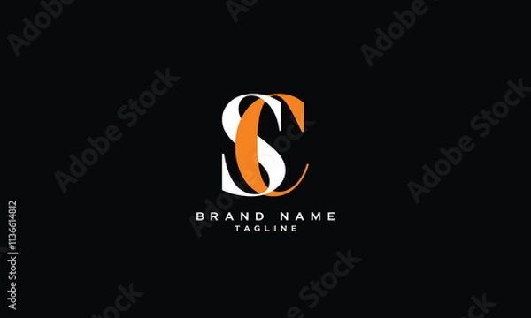 Fototapeta SC, CS, Abstract initial monogram letter alphabet logo design