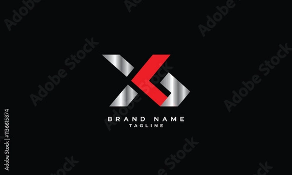 Fototapeta XG, GX, Abstract initial monogram letter alphabet logo design