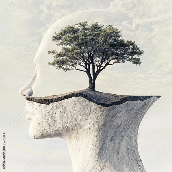 Obraz A Tree Growing from a Human Silhouette