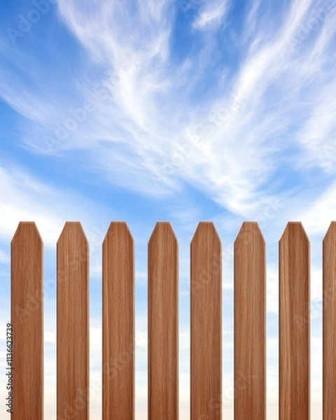 Fototapeta Constructed Barrier Stretches Under a Vibrant Sky at Dawn, Symbolizing Division and Security