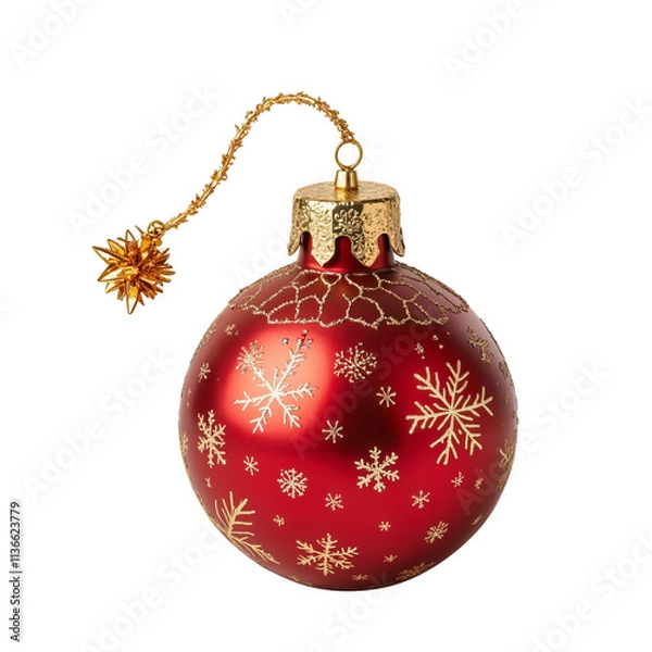 Obraz red christmas ball isolated Transparent background