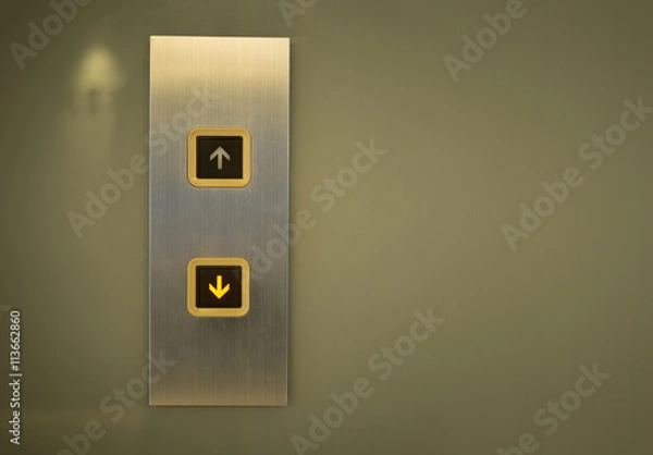 Fototapeta Elevator Button down direction with copy space