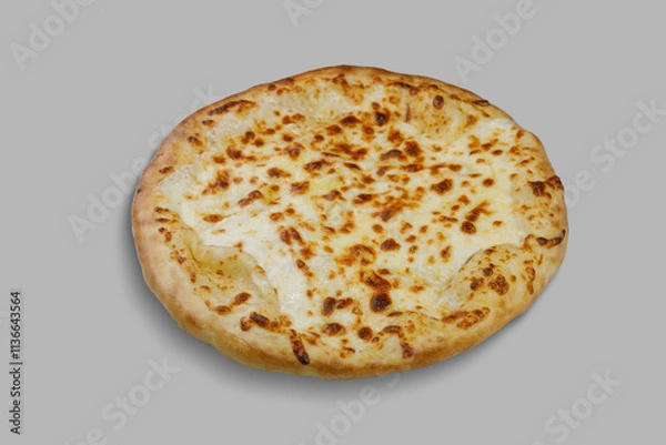 Obraz A delicious white pizza topped generously with an abundance of cheese