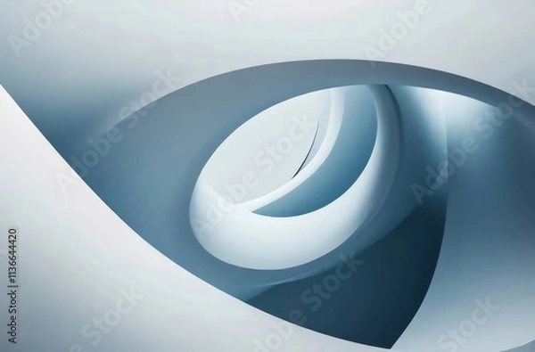 Fototapeta Abstract white structure with curving design.