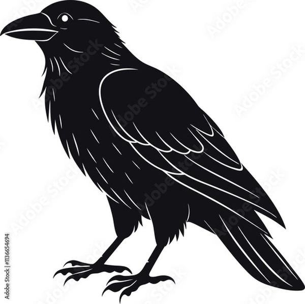 Obraz Raven Silhouette Vector Illustration