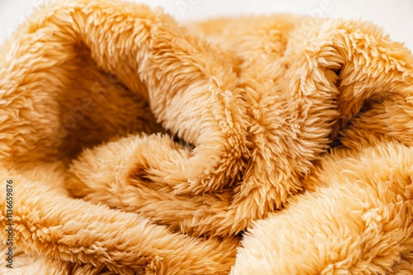 Fototapeta ふんわりファー生地　ベージュ