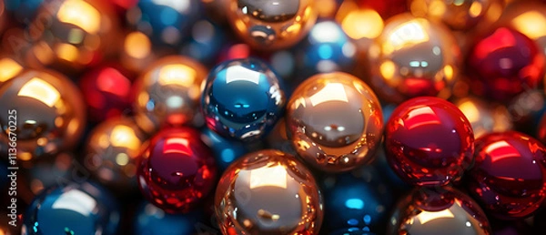 Obraz Shiny colored balls abstract background 