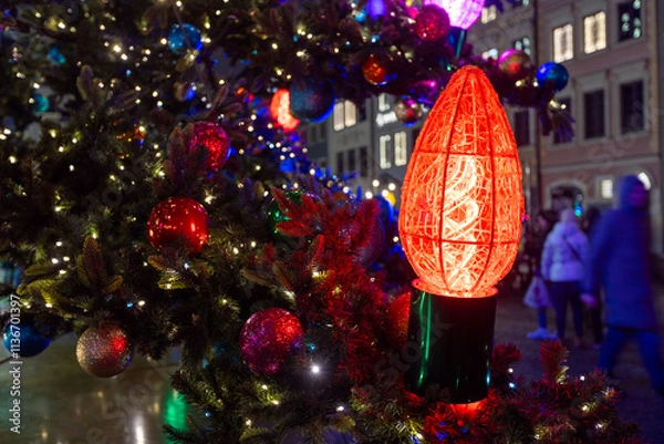 Fototapeta Ozdoby świąteczne na choince 