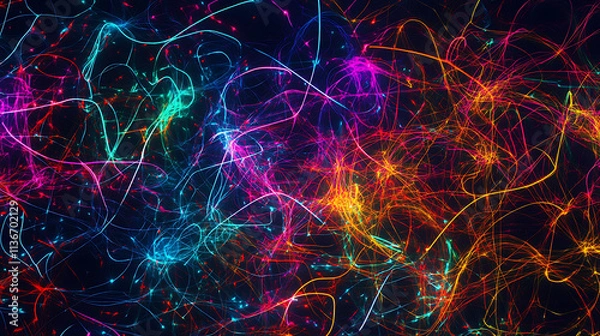 Fototapeta abstract background with glowing lines