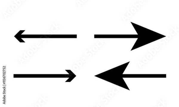 Obraz Black Arrow Sings and Symbol Design by Illustration